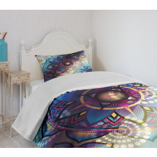 Diagonal Gradient Lotus Bedspread Set