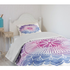 Boho Blossom Watercolor Bedspread Set