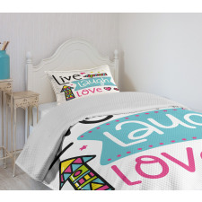 Kisses Hearts Bedspread Set