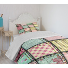 Square Pieces Tile Bedspread Set