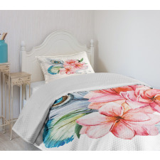 Peony and Peacock Bedspread Set