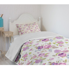 Roses and Violets Bedspread Set