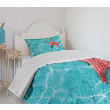 Vivid Blue Water Bedspread Set