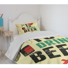 Love Beer Grunge Hand Bedspread Set