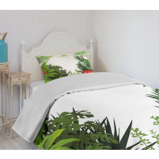 Hibiscus Anthurium Leaves Bedspread Set