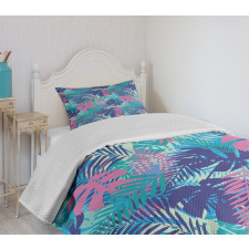 Vivid Colored Island Flora Bedspread Set