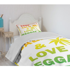 Keep Calm Words Reggae Bedspread Set