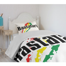 Grunge Rastafari Words Bedspread Set