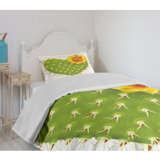 Thorny Opuntia Heart Bedspread Set