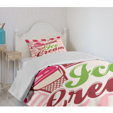 Soft Strawberry Bedspread Set