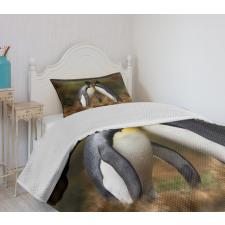 Penguin Couple Cuddling Bedspread Set