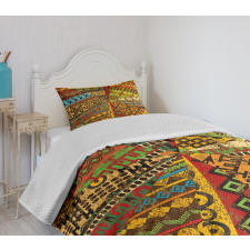 Grunge Motifs Bedspread Set