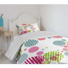 Abstract Striped Dots Bedspread Set