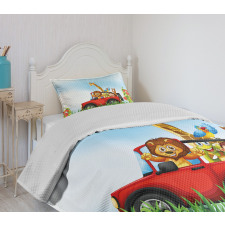 Cartoon Wildlife Animals Bedspread Set