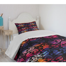 Mexican Sugar Skulls Bedspread Set