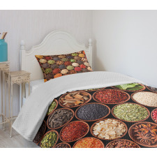 Colorful Herbs Spices Bedspread Set
