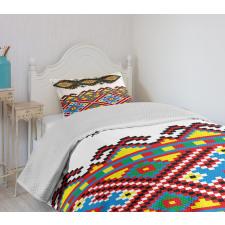 Retro Ukranian Ornament Bedspread Set