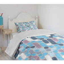 Grunge Retro Rounds Bedspread Set