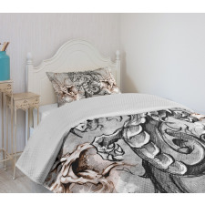 Scary Creature Sketch Bedspread Set