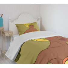 Fashion Lady with Earrings Bedspread Set