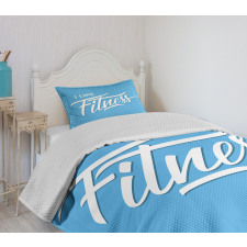 I Like Fitness Words Bedspread Set