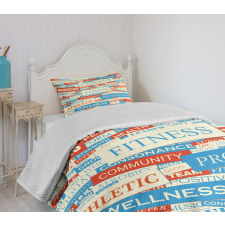 Words Bodycare Collage Bedspread Set