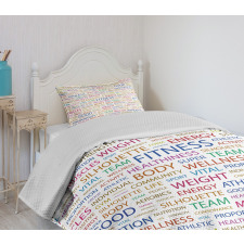 Psychical Activity Word Bedspread Set