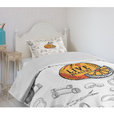 Live Healthy Theme Bedspread Set