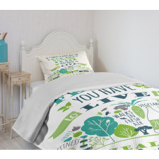 Positive Life Phrase Bedspread Set