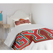 Vibrant Gym Sign Star Bedspread Set