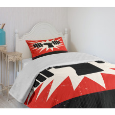 Grunge Dumbbell Lift Bedspread Set