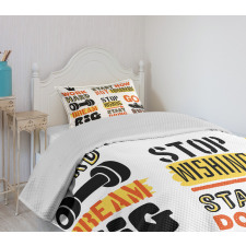 Positive Words Motivational Bedspread Set