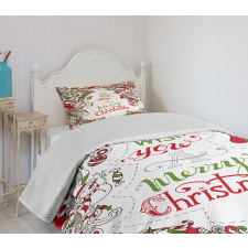 Santa Snowman Wishes Bedspread Set