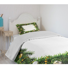 Winter Square Wreath Bedspread Set