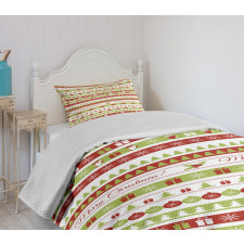 Xmas Words Ceremony Bedspread Set