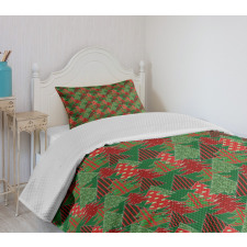 Tree Pines Swirl Dot Bedspread Set