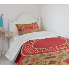 Presents Snow Bedspread Set