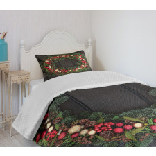 Fir Xmas Wreath Bedspread Set