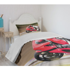Motorbike Race Speed Bedspread Set