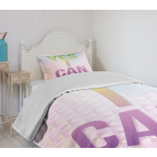 Yes I Can Words Bedspread Set