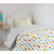 Colorful Large Dots Bedspread Set