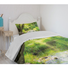 Stream Cascade Tropical Bedspread Set