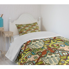 Old City Colorful Town Bedspread Set