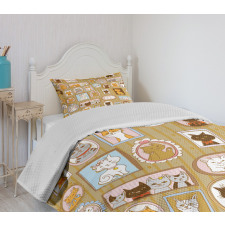 Family Tree of Kitty Humor Bedspread Set