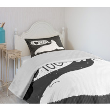 Polar Bear Grunge Bedspread Set