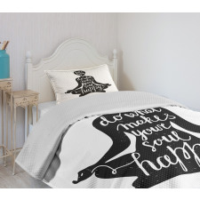 Silhouette with Writing Bedspread Set