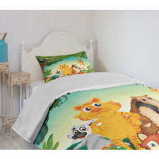 Forest Scene Jungle Habitat Bedspread Set