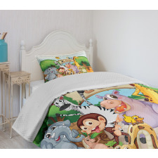 Playful Outdoors Animals Bedspread Set