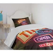 Neon Sign Design Bedspread Set