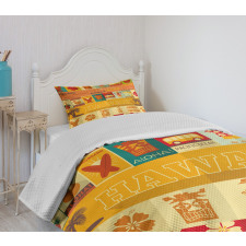 Old Travel Cards Bedspread Set